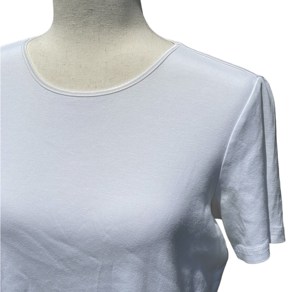Christopher & Banks 100% cotton white classic tee with elevated neckline M - Picture 5 of 16